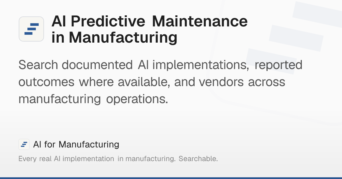 AI Predictive Maintenance in Manufacturing – AI for Manufacturing