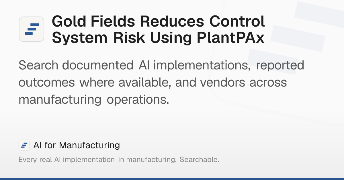 Gold Fields Reduces Control System Risk Using PlantPAx – AI for ...